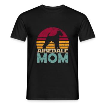 Airedale Terrier Mom Retro Grunge pour maman - T-shirt homme - noir - Devant - AI Model Male 178 light (178cm)