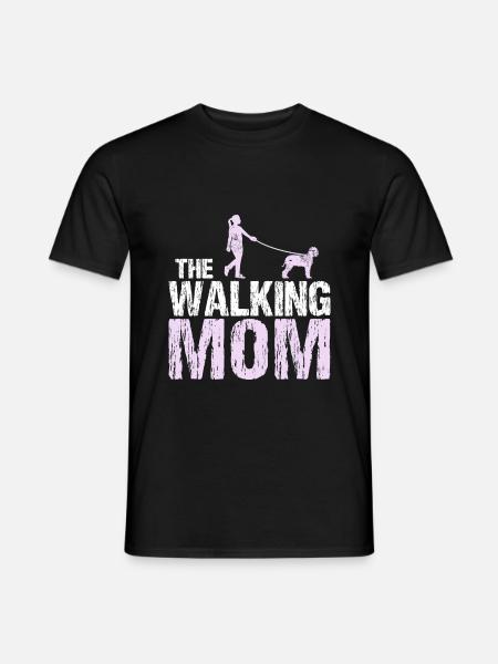 Lagotto The Walking Mom Gassi Spruch für Frauchen - Männer T-Shirt - Schwarz