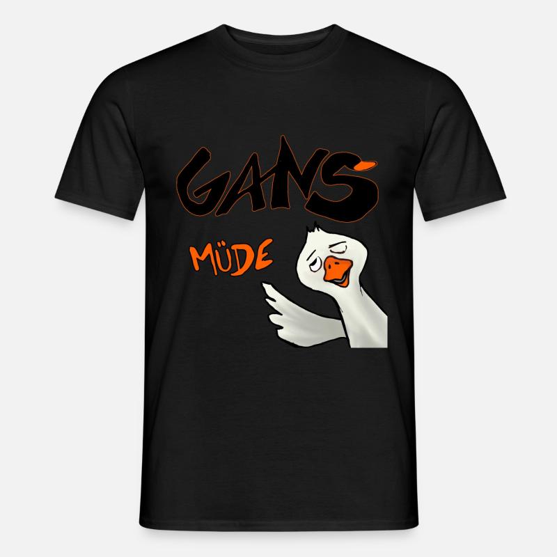 Gans Muede - Männer T-Shirt - Schwarz