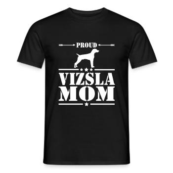 Vizsla Hungarian mom saying for females - Men's T-Shirt - black - Front - AI Model Male 178 light (178cm)