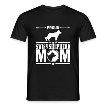Berger suisse blanc Mama - T-shirt homme - noir - Devant - AI Model Male 178 light (178cm)