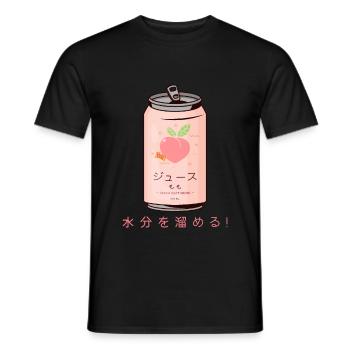 90s Japanese Aesthetic Peach Juice Can Aesthetic - T-shirt homme - noir - Devant - AI Model Male 178 light (178cm)