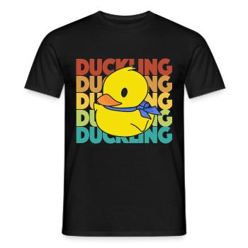 Poussins de canard aux couleurs Reto - Canards jaunes - T-shirt homme - noir - Devant - AI Model Male 178 light (178cm)