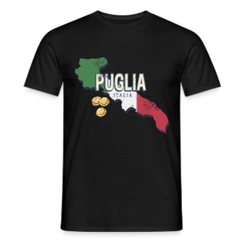 Puglia Italy Retro Region Vintage Souvenir - Men's T-Shirt - black - Front - AI Model Male 178 light (178cm)