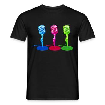 Microphone Mikrofon Retro Nostalgie - Männer T-Shirt - Schwarz - Vorne - AI Model Male 178 light (178cm)