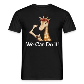 Girafe, nous pouvons le faire bonne femme Girl Power - T-shirt homme - noir - Devant - AI Model Male 178 light (178cm)