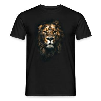 Löwe Löwenkopf - Männer T-Shirt - Schwarz - Vorne - AI Model Male 178 light (178cm)
