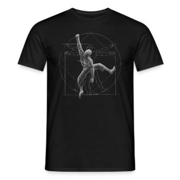 Escalade Vitruvian homme boulderer cadeau - T-shirt homme - noir - Devant - AI Model Male 178 light (178cm)