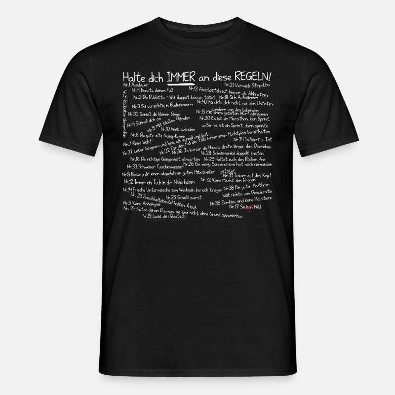 2.0 Version Zombie Survival Regeln - Männer T-Shirt - Schwarz