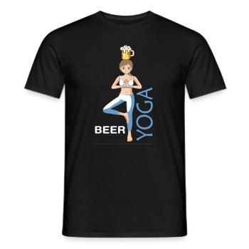 Yoga - Beer Beer Yoga Design for yogis - Men's T-Shirt - black - Front - AI Model Male 178 light (178cm)