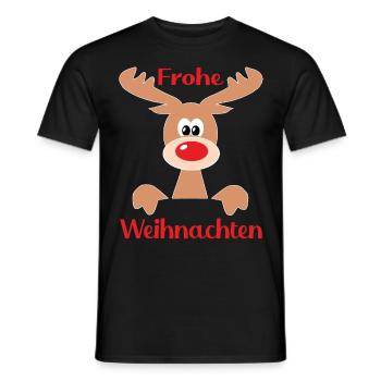 Rentier Advent - Männer T-Shirt - Schwarz - Vorne - AI Model Male 178 light (178cm)