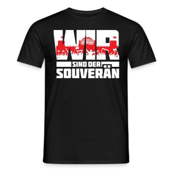 Wir sind der Souverän - Poltik - Demonstration - Männer T-Shirt - Schwarz - Vorne - AI Model Male 178 light (178cm)