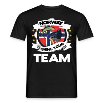 norway fishing tour team - Men's T-Shirt - black - Front - AI Model Male 178 light (178cm)