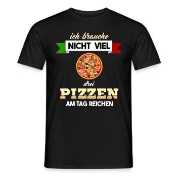 Drei Pizzen am Tag Italien italienische Pizza Fan - Männer T-Shirt - Schwarz - Vorne - AI Model Male 178 light (178cm)