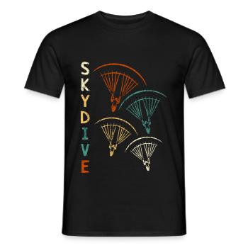 Parachutisme Vintage Skydive Retro - T-shirt homme - noir - Devant - AI Model Male 178 light (178cm)