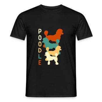Pudel Vintage - Männer T-Shirt - Schwarz - Vorne - AI Model Male 178 light (178cm)