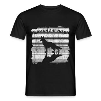 German shepherd - Men's T-Shirt - black - Front - AI Model Male 178 light (178cm)