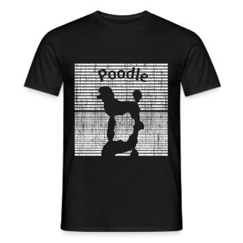 Pudel schwarz weiß - Männer T-Shirt - Schwarz - Vorne - AI Model Male 178 light (178cm)