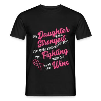 Mois de prévention du cancer du sein fille cancer du sein - T-shirt homme - noir - Devant - AI Model Male 178 light (178cm)