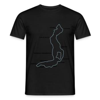 Lake Iseo with places - Men's T-Shirt - black - Front - AI Model Male 178 light (178cm)