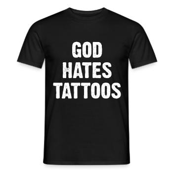 Dieu déteste les tatouages - T-shirt homme - noir - Devant - AI Model Male 178 light (178cm)
