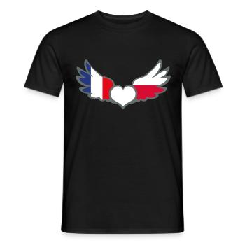 Drapeaux Français et polonais France Pologne II - T-shirt homme - noir - Devant - AI Model Male 178 light (178cm)