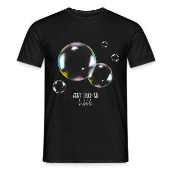 Don't Touch my bubble, soap bubble, vintage, art - Men's T-Shirt - black - Front - AI Model Male 178 light (178cm)