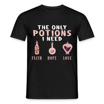 Glaube Hoffnung Liebe Tugend Elixier Witch Trank W - Männer T-Shirt - Schwarz - Vorne - AI Model Male 178 light (178cm)