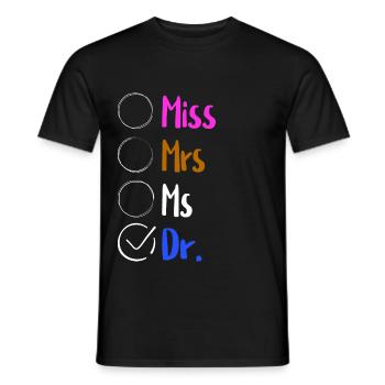 Dr. Doktor Doktor Ph.D. Lustiges Abschlussgeschenk - Männer T-Shirt - Schwarz - Vorne - AI Model Male 178 light (178cm)