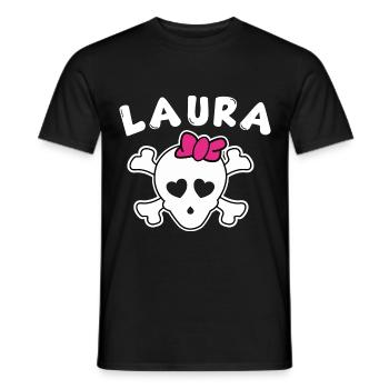 Pirate Laura Design pour Filles et Femmes - T-shirt homme - noir - Devant - AI Model Male 178 light (178cm)