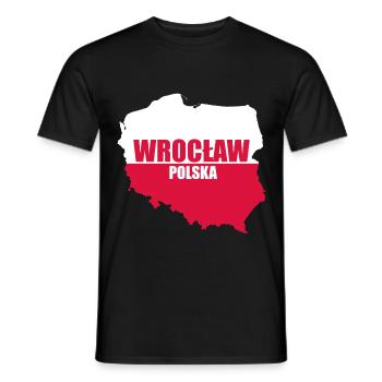 Polska WROC-AW Wroclaw Poland Gift - Men's T-Shirt - black - Front - AI Model Male 178 light (178cm)