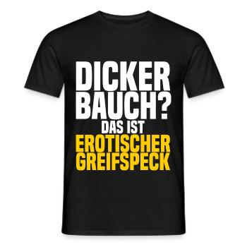 Big belly? that's erotic griffin bacon - Men's T-Shirt - black - Front - AI Model Male 178 light (178cm)