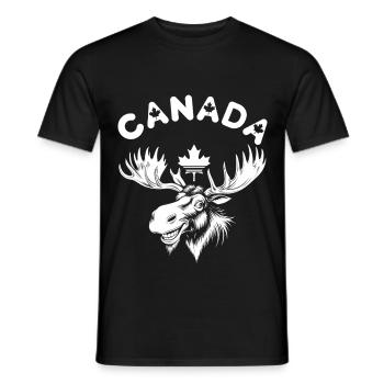 Drôle Canada tête d’orignal Vintage Design chemise - T-shirt homme - noir - Devant - AI Model Male 178 light (178cm)