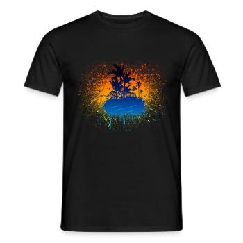 Graffiti-Insel - Männer T-Shirt - Schwarz - Vorne - AI Model Male 178 light (178cm)