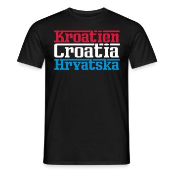 Kroatien - Männer T-Shirt - Schwarz - Vorne - AI Model Male 178 light (178cm)