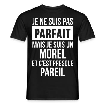 Nom de Famille - MOREL - T-shirt homme - noir - Devant - AI Model Male 178 light (178cm)