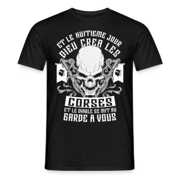 Corse 8ème Jour - T-shirt homme - noir - Devant - AI Model Male 178 light (178cm)