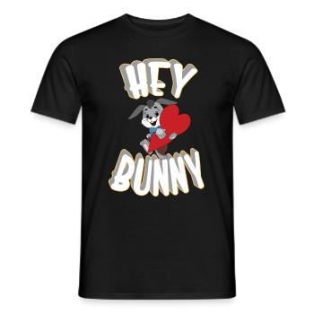 Hey Hase, Zwinkern Sie - Männer T-Shirt - Schwarz - Vorne - AI Model Male 178 light (178cm)