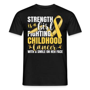 La force est une fille qui lutte contre le cancer infantile - T-shirt homme - noir - Devant - AI Model Male 178 light (178cm)