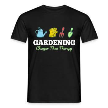 Gardening Cheaper Than Therapy - Men's T-Shirt - black - Front - AI Model Male 178 light (178cm)