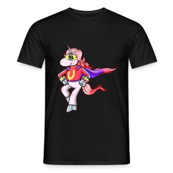 Costume Super Licorne Super Héros Idée cadeau - T-shirt homme - noir - Devant - AI Model Male 178 light (178cm)