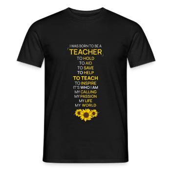 Geboren, ein Lehrer-Anerkennungs-Geschenk-Ruhestand zu sein - Männer T-Shirt - Schwarz - Vorne - AI Model Male 178 light (178cm)