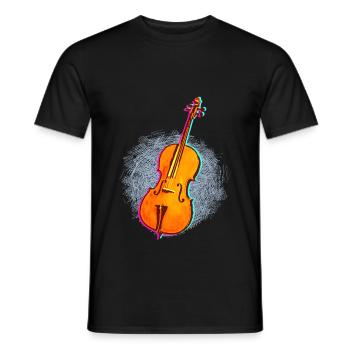 Cellist Geschenkidee Cellospieler Art.-Nr. - Männer T-Shirt - Schwarz - Vorne - AI Model Male 178 light (178cm)