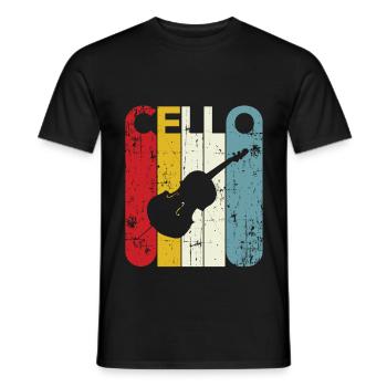 Cellist Geschenkidee Cellospieler Retro Cello 70er 80er Jahre - Männer T-Shirt - Schwarz - Vorne - AI Model Male 178 light (178cm)