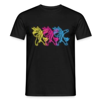 Tamponner Licorne des années 80 rétro signe néon femmes cadeau - T-shirt homme - noir - Devant - AI Model Male 178 light (178cm)