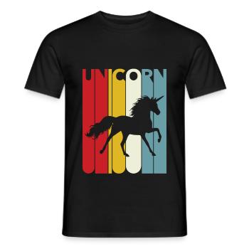Einhorn-Retro Entwurfs-Einhorn-Liebhaber-Geschenk-Idee - Männer T-Shirt - Schwarz - Vorne - AI Model Male 178 light (178cm)