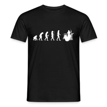 Evolution Woman Drums Drummer Geschenk Trommeln - Männer T-Shirt - Schwarz - Vorne - AI Model Male 178 light (178cm)