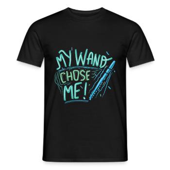 Flutist Flute Player Flautist My Wand Chose Me - Men's T-Shirt - black - Front - AI Model Male 178 light (178cm)