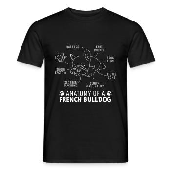 Anatomie Bouledogue Français Frenchie Cadeau De Propriétaire De Chien - T-shirt homme - noir - Devant - AI Model Male 178 light (178cm)