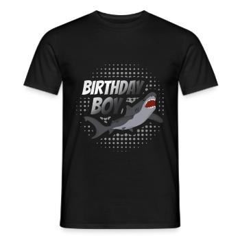 Boys Birthday Boy Sharks Gift Shark - Men's T-Shirt - black - Front - AI Model Male 178 light (178cm)